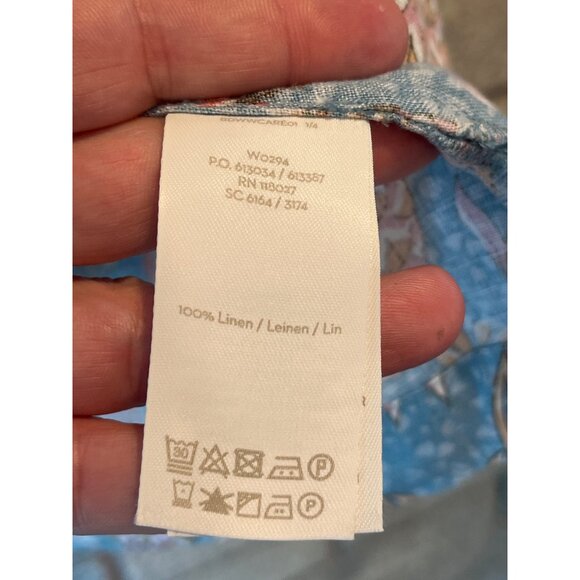 Boden Womens Tunic Top Size 6R Pineapple Print Blue & Pink Bohemian Style Cotton - Picture 11 of 14